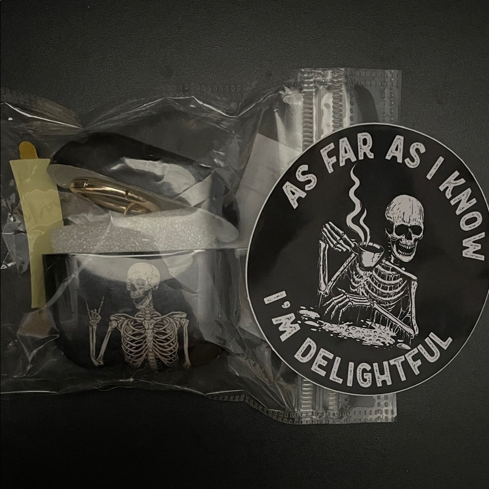 Skeleton Themed AirPod (4th Generation) with Ironic Sticker